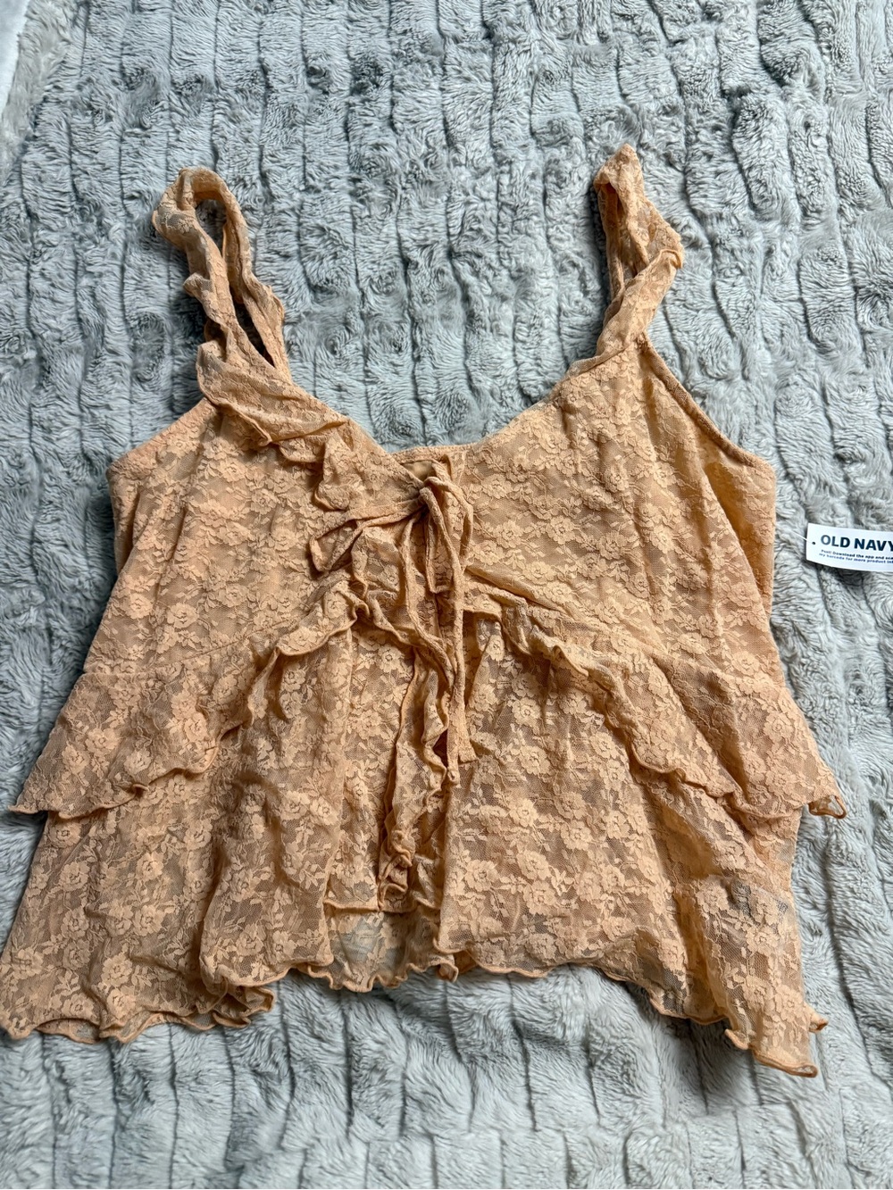 Old Navy Peach Lace Ruffle Tie-Front Cami